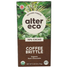 ALTER ECO: Coffee Brittle Organic Dark Chocolate, 2.65 oz