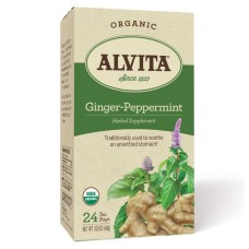ALVITA: Ginger Peppermint Herbal Supplement Tea, 24 bg