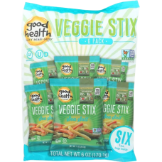 GOOD HEALTH: Veggie Stix Sea Salt 6Pk, 6 oz