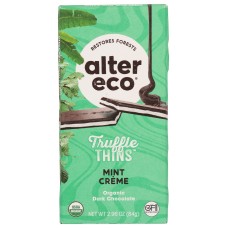 ALTER ECO: Mint Creme Truffle Thins Chocolate Bar, 2.96 oz