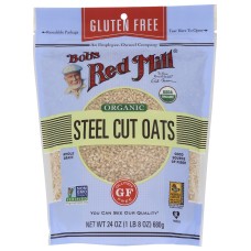 BOBS RED MILL: Gluten Free Organic Steel Cut Oats, 24 oz