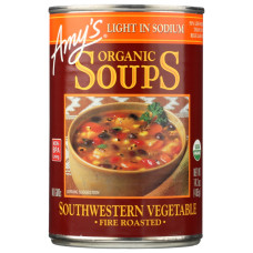 AMYS: Fire Roasted Southwestern Light Sodium Vegetable Soup, 14.3 oz AMYS: Fire Roasted Southwestern Light Sodium Vegetable Soup, 14.3 oz