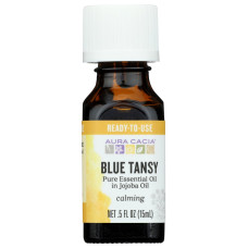 AURA CACIA: Blue Tansy Essential Oil in Jojoba Oil, 0.5 oz