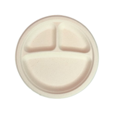 FARMERS FIBER: 9In Compostable Compartment Round Plate 20Ct, 1 ea FARMERS FIBER: 9In Compostable Compartment Round Plate 20Ct, 1 ea