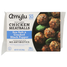 AMYLU FOODS: Sea Salt and Cracked Black Pepper Chicken Meatball, 10 oz AMYLU FOODS: Sea Salt and Cracked Black Pepper Chicken Meatball, 10 oz