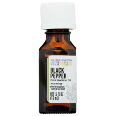AURA CACIA: Black Pepper Essential Oil, 0.5 oz