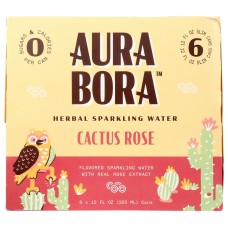 AURA BORA: Cactus Rose Herbal Sparkling Water, 72 fo