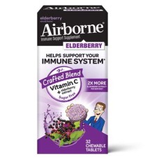 AIRBORNE: Elderberry Immune Support Chewable Tablets, 32 tb