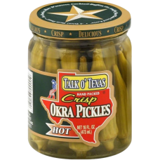 TALK O TEXAS: Crisp Okra Pickles Hot, 16 oz