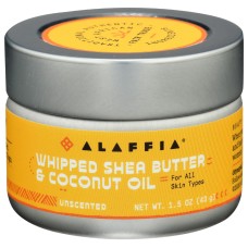 ALAFFIA: Whipped Shea Butter Coconut Oil Unscented, 1.5 oz