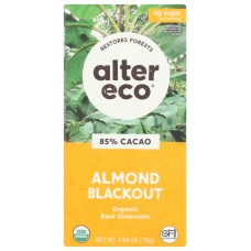 ALTER ECO: Almond Blackout Dark Chocolate Bar, 2.65 oz