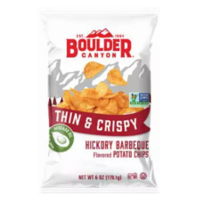 BOULDER CANYON: Thin and Crispy Hickory BBQ Potato Chips, 6 oz