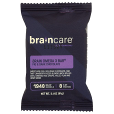 BRAINCARE: Brain Omega 3 Bar Fig and Dark Chocolate, 2.1 oz