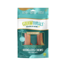 GNAWTURALS: Hideless Chews Peanut Butter Large Dog Treat, 8.9 oz