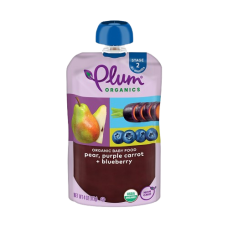 PLUM ORGANICS: Pear Purple Carrot Blueberry Baby Food, 4 oz