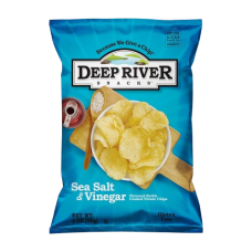 DEEP RIVER: Sea Salt and Vinegar Kettle Cooked Potato Chips, 2 oz