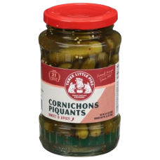 THREE LITTLE PIGS: Cornichons Piquants Spicy, 12.4 oz