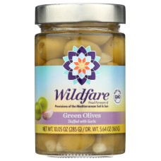 WILDFARE: Green Olives Stuffed With Garlic, 10.05 oz