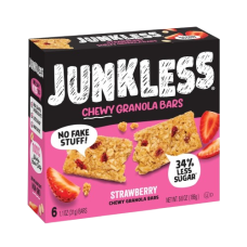 JUNKLESS: Strawberry Chewy Granola Bars, 6.6 oz