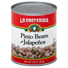 LA PREFERIDA: Pinto Beans with Jalapenos, 29 oz