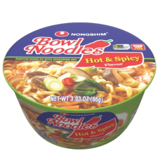 NONG SHIM: Hot and Spicy Bowl Noodle, 3.03 oz