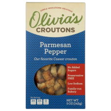 OLIVIAS CROUTONS: Parmesan Pepper, 5 oz OLIVIAS CROUTONS: Parmesan Pepper, 5 oz
