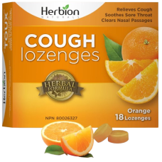 HERBION NATURALS: Cough Drops Orange, 18 pc