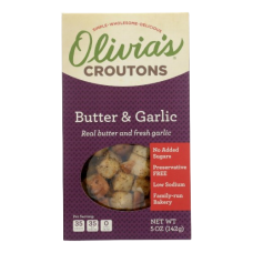 OLIVIAS CROUTONS: Butter and Garlic Croutons, 5 oz OLIVIAS CROUTONS: Butter and Garlic Croutons, 5 oz