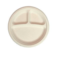 FARMERS FIBER: 10In Compostable Compartment Round Plate 20Ct, 1 ea FARMERS FIBER: 10In Compostable Compartment Round Plate 20Ct, 1 ea