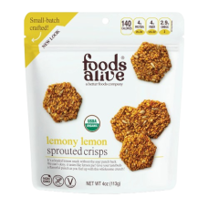 FOODS ALIVE: Lemony Lemon Organic Sprouted Crisps, 4 oz FOODS ALIVE: Lemony Lemon Organic Sprouted Crisps, 4 oz