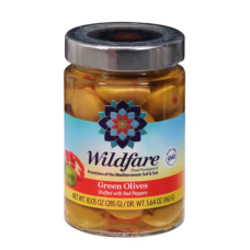 WILDFARE: Green Olives Stuffed With Red Peppers, 10.05 oz