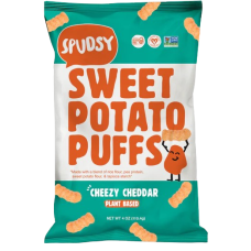 SPUDSY: Vegan Cheezy Cheddar Sweet Potato Puffs, 4 oz