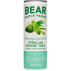 BEAR MAPLE: Lemongrass Mint Sparkling Ginseng Tonic, 12 fo
