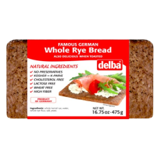 DELBA: Whole Rye Bread, 16.75 oz