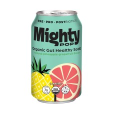 MIGHTY POP: Pineapple Grapefruit Soda, 12 fo