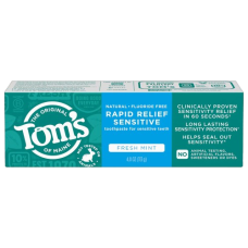 TOMS OF MAINE: Rapid Relief Sensitive Fluoride Free Toothpaste Fresh Mint, 4 oz