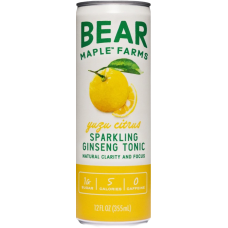 BEAR MAPLE: Yuzu Citrus Sparkling Ginseng Tonic, 12 fo
