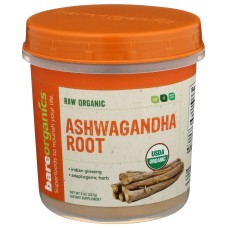 BAREORGANICS: Ashwagandha Root Pwdr Org, 8 oz