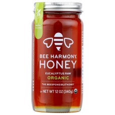 BEE HARMONY: Eucalyptus Raw Honey, 12 oz
