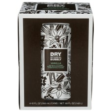 DRY SODA: Vanilla Botanical Bubbly 4Pack Cans, 48 oz