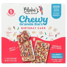 BLAKES SEED BASED: Birthday Cake Chewy Granola Bars, 4.6 oz