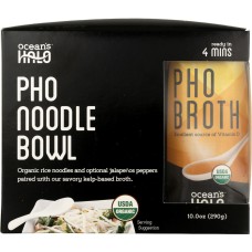 OCEANS HALO: Organic and Vegan Gluten Free Instant Pho Noodle Bowl, 10 oz