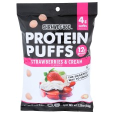 SHREWD FOOD: Protein Puffs Strawberries and Cream, 2.25 oz