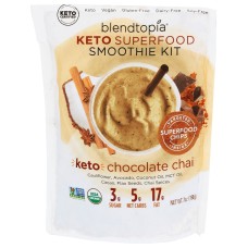 BLENDTOPIA: Keto Chocolate Chai Smoothie Kit, 7 oz
