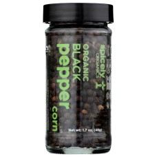 SPICELY ORGANICS: Organic Black Peppercorn Jar, 1.7 oz