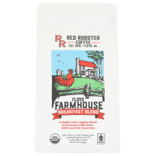 RED ROOSTER COFFEE: Organic Floyd Farmhouse Breakfast Blend Coffee, 12 oz