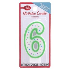 BETTY CROCKER: Birthday Candle Numeral 6, 1 ea
