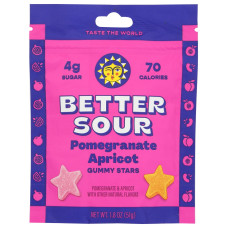 BETTER SOUR: Pomegranate Apricot Gummy Candy, 1.8 oz BETTER SOUR: Pomegranate Apricot Gummy Candy, 1.8 oz