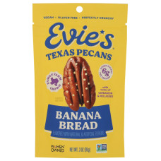 EVIES SNACKS: Roasted Banana Bread Pecans, 3 oz