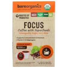 BAREORGANICS: Focus Coffee 10pc, 4.05 oz